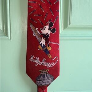 Disney’s Mickey Mouse Men’s 100% Silk Tie - Mickey Mouse Fountain Pen